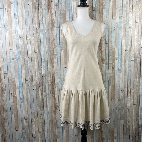 Caron Callahan 6 Woven Silk Drop Waist Tank Dress - Picture 1 of 9